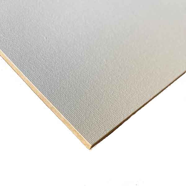 Made from 3.2mm thick MDF board with fine grain 100% cotton canvas glued to the front surface. Universally primed making it suitable for oils, acrylics, mixed media