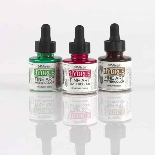 Liquid watercolours made from the finest artists pigments