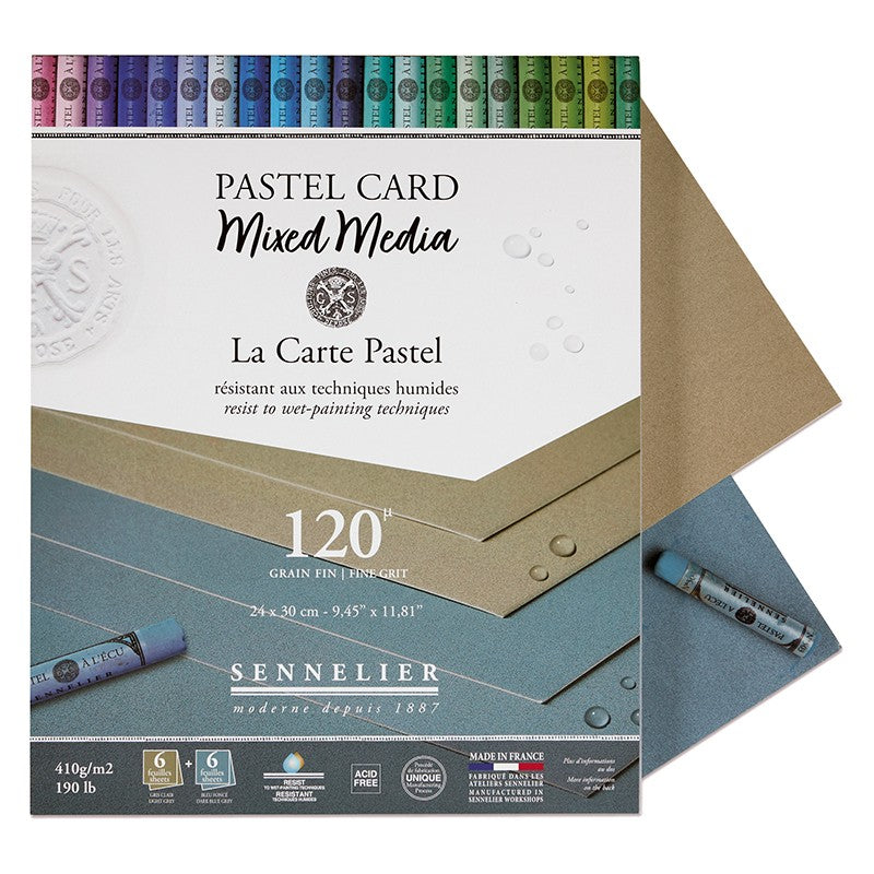 Sennelier Pastel Card Mixed Media Shades of Grey 24x30cm