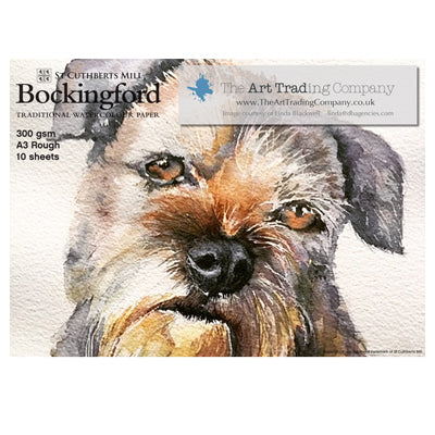Bockingford Watercolour pad containing 10 sheets of Rough Bockingford 300gsm/140lb watercolour paper.