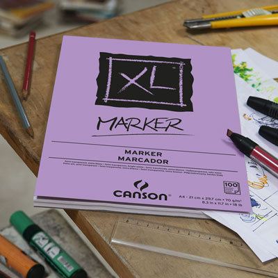 Canson XL Marker pad contains semi-transparent, very white, very smooth paper for layout work.