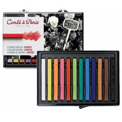 Conté Sketching Crayons Carrés create crisp, tight lines rather than the more smudged look of pastel and charcoal.