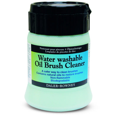 Water Washable Oil Brush Cleaner is a solvent free, low odour water washable cleaner that contains natural oils to clean oil paint from brushes.
