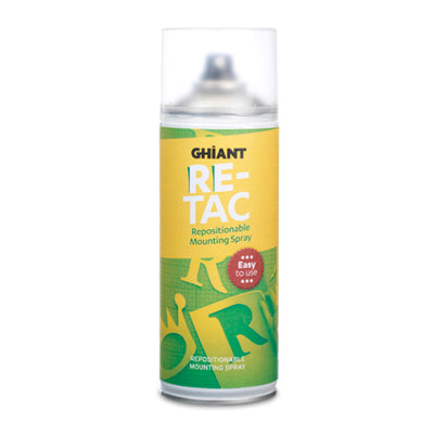 Repositionable, clear and non-staining adhesive. Ideal for artwork, posters, stencils, etc. Gives a temporary bond.