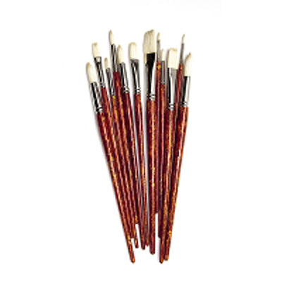Top quality artist hog bristle brushes ideal for oils and acrylics
