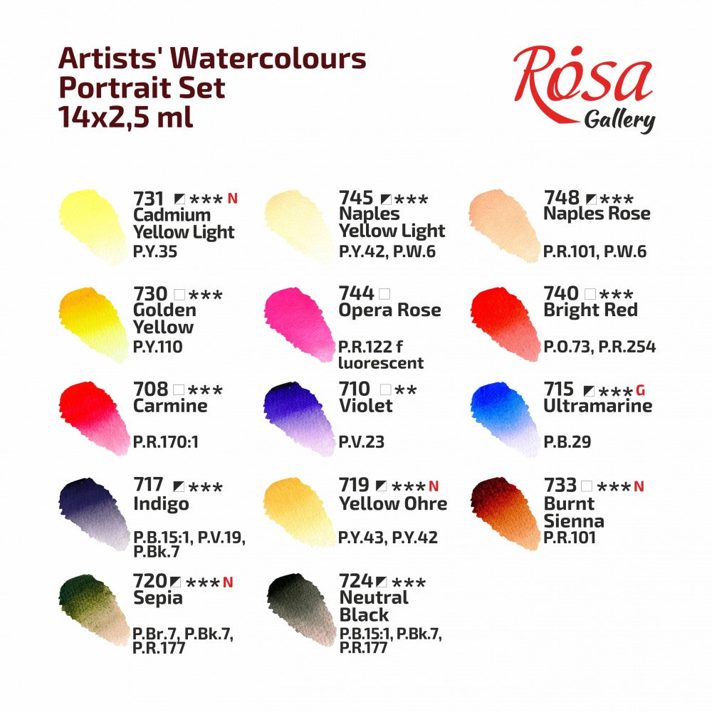 Rosa Gallery Portrait colours set of 14
