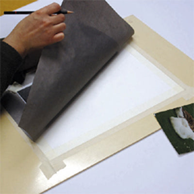 Use like carbon paper to transfer a design or sketch onto another surface such as paper, wood, acetate, metal and all fabrics including synthetics.