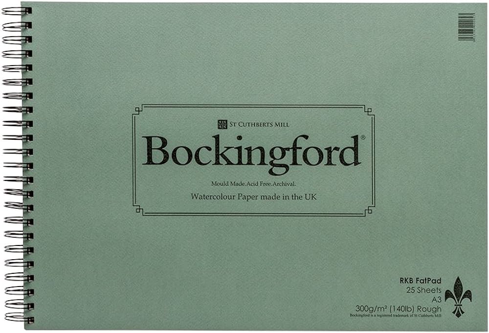Pad contains 25 sheets of Rough Bockingford 300gsm/140lb paper. Mould-made, woodfree and internally sized.