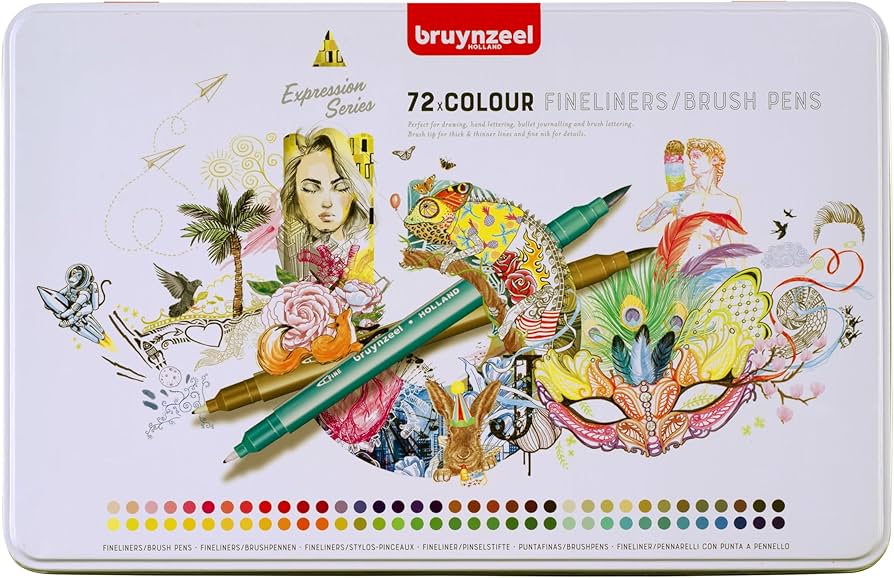 Bruynzeel Fineliner Brushpen set of 72