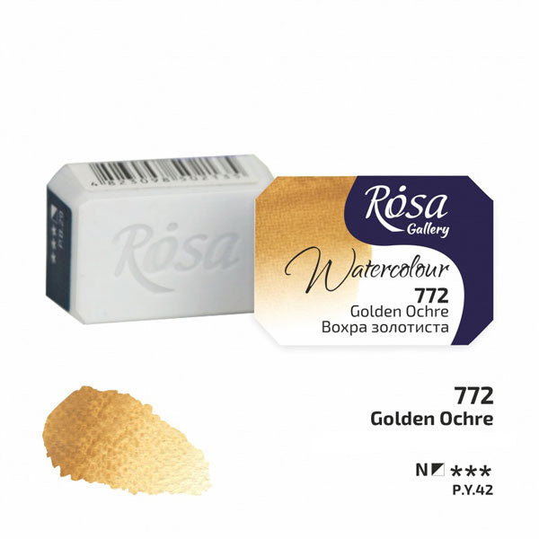 Rosa Gallery Fine Watercolours Full Pan Golden Ochre 772