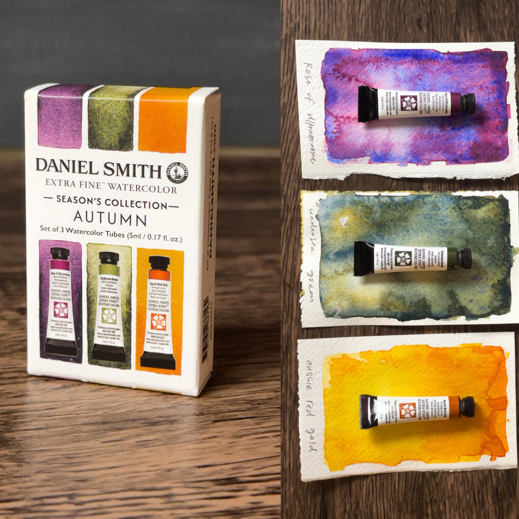 Daniel Smith watercolor paint set autumn-themed.