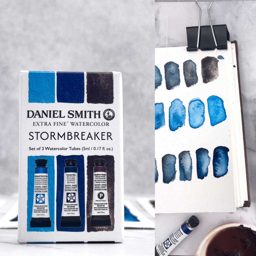 Daniel Smith watercolor set with colours for Stormy landscapes.