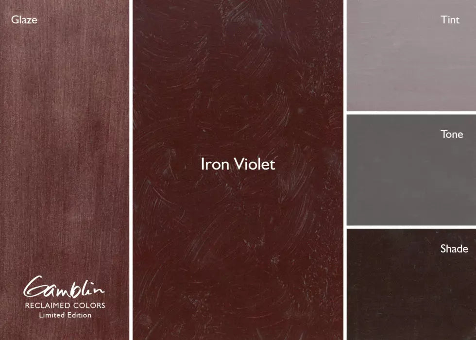 Gamblin Artist Oil Paints Reclaimed Earth colour set of 3 - Iron Violet
