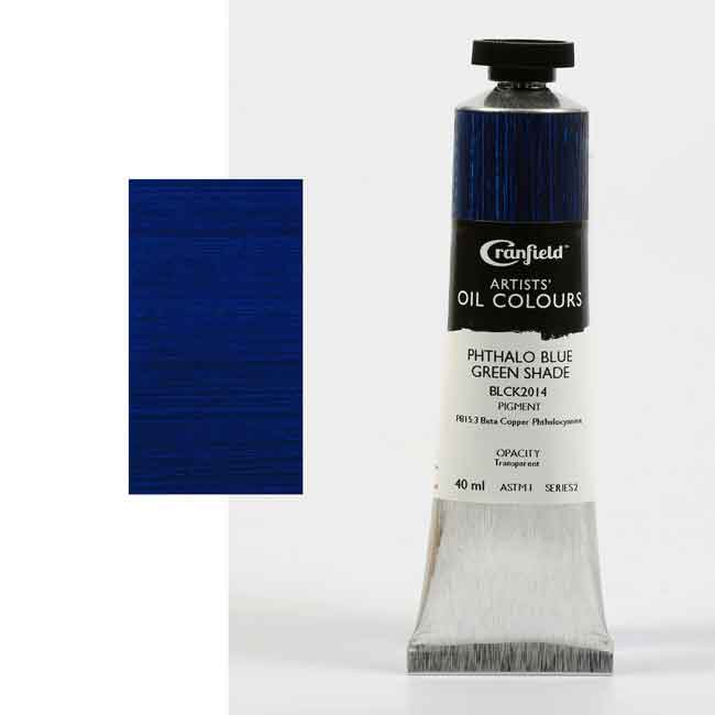 Cranfield Artist Oil Paints Phthalo Blue Green Shade