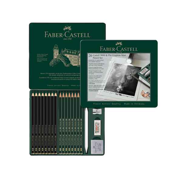 Faber Castell Pitt 9000 Graphite Matt Pencils - set of 20
