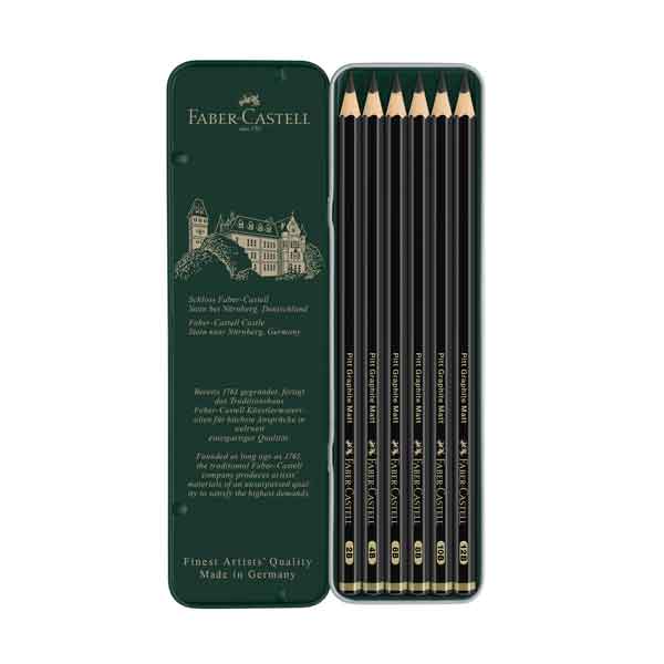 Faber Castell Pitt Graphite Matt Pencils - set of 6