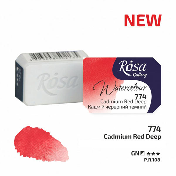 Rosa Gallery Fine Watercolours Full Pan Cadmium Red Deep 774