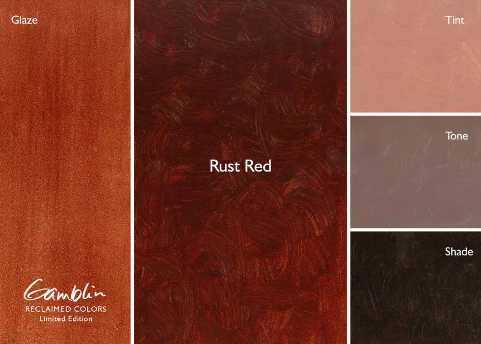 Gamblin Artist Oil Paints Reclaimed Earth colour set of 3 - Rust Red