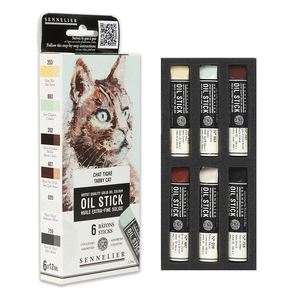 Sennelier Mini Oil Sticks set of 6 - Cat