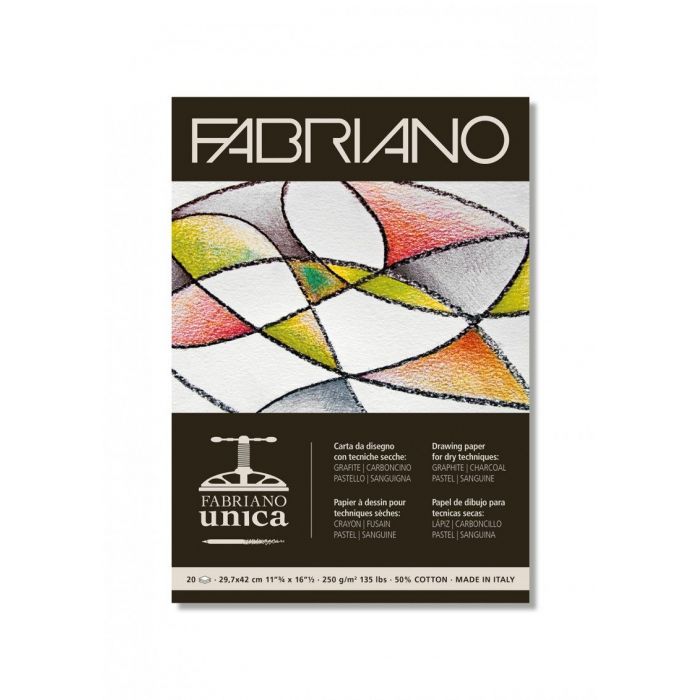 Fabriano Unica paper is made of 50% cotton, is acid free and suitable for all printmaking techniques.