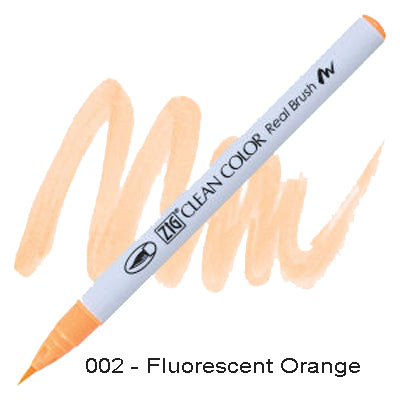 Kuretake Zig Clean Color Brush Pen 002 Fluorescent Orange