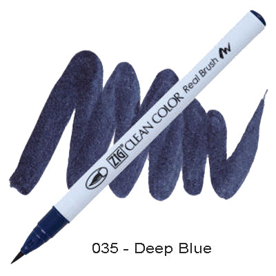 Kuretake Zig Clean Color Brush Pen 035 Deep Blue