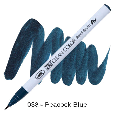 Kuretake Zig Clean Color Brush Pen 038 Peacock Blue