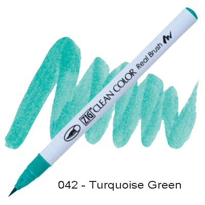 Kuretake Zig Clean Color Brush Pen 042 Turquoise Green