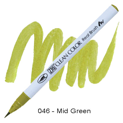 Kuretake Zig Clean Color Brush Pen 046 Mid Green