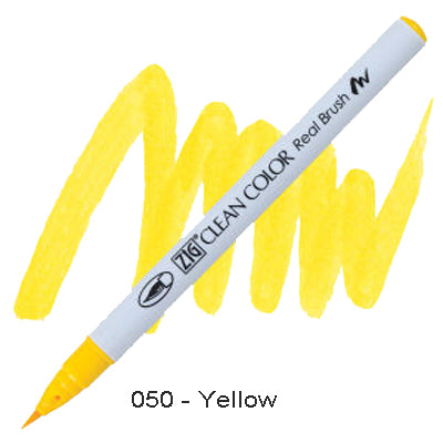 Kuretake Zig Clean Color Brush Pen 050 Yellow