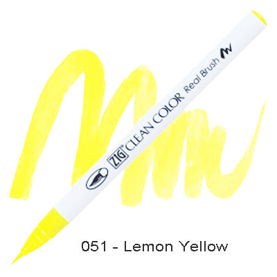 Kuretake Zig Clean Color Brush Pen 051 Lemon Yellow