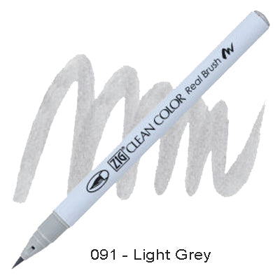 Kuretake Zig Clean Color Brush Pen 091 Light Grey