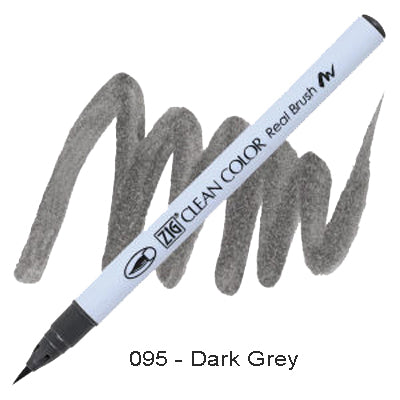 Kuretake Zig Clean Color Brush Pen 095 Dark Grey