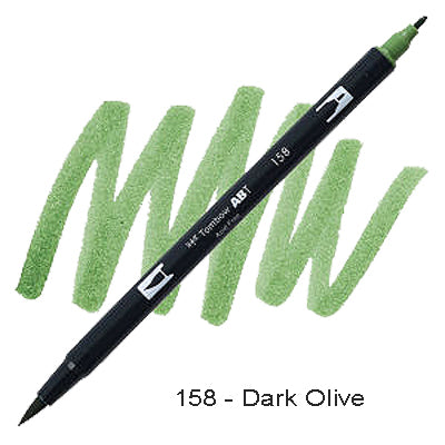 Tombow Dual Tip Pen 158 Dark Olive