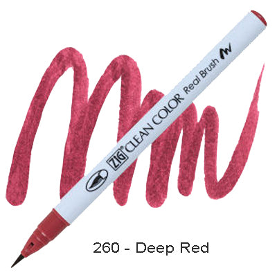 Kuretake Zig Clean Color Brush Pen 260 Deep Red