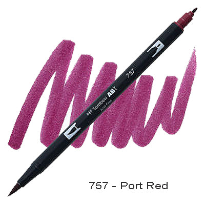 Tombow Dual Tip Pen 757 Port Red