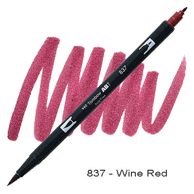 Tombow Dual Tip Pen 837 Wine Red