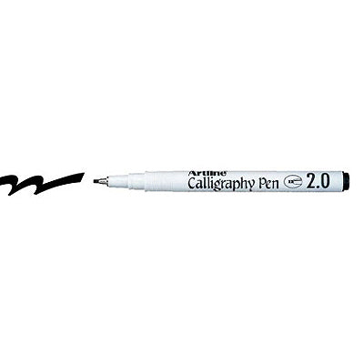 Calligraphy pens containing black water-based pigment ink