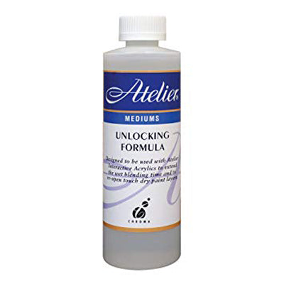For use with Atelier Interactive Acrylics, this unlocking formula allows artists to re-open a paint layer - even after it is touch dry.