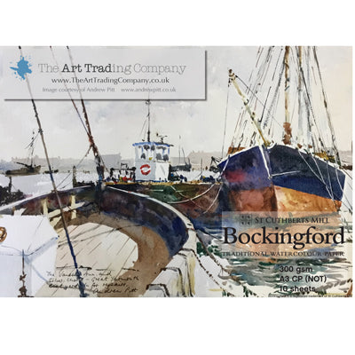 Bockingford Watercolour pad containing 10 sheets of NOT Bockingford 300gsm/140lb watercolour paper.
