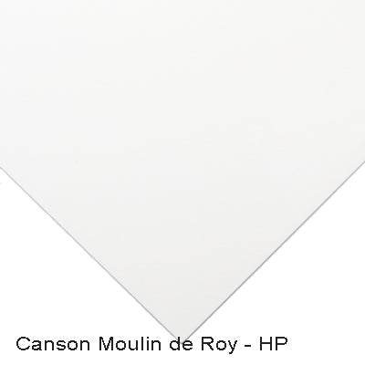 Canson Moulin de Roy (HP) is made from 100% Cotton, is acid free and is both internally and surface sized with 4 deckle edges.