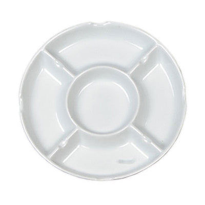Ceramic 5 well palette ideal for watercolour - 7" diameter.