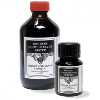 Pigmented inks which can be thinned with distilled water and are waterproof and eraser-proof when dry