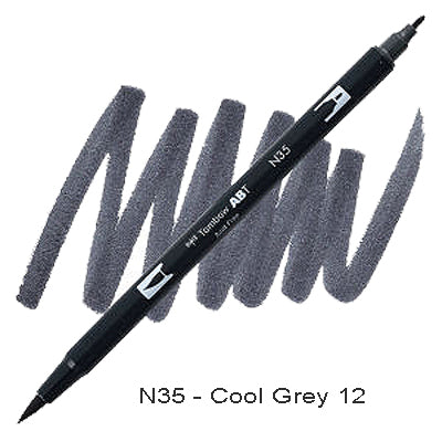 Tombow Dual Tip Pen N35 Cool Grey 12