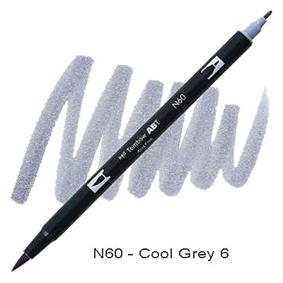 Tombow Dual Tip Pen N60 Cool Grey 6