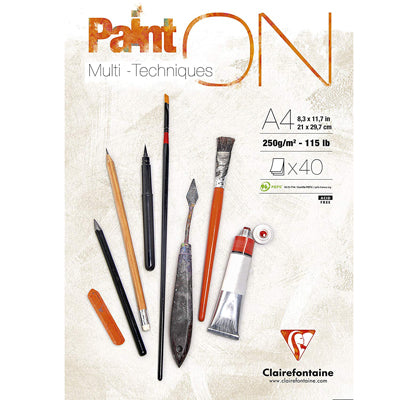 Paint On is a multi technique pad for mixed media painting and sketching.