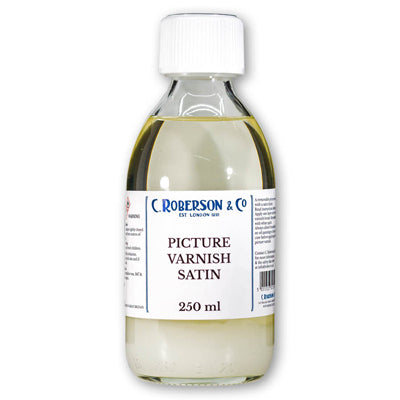Satin Picture Varnish is a nearly colourless liquid which dries to a clear non-yellowing, non blooming satin finish.