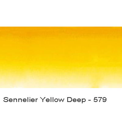 Sennelier L'Aquarelle Artist Watercolour paint Half Pan Sennelier Yellow Deep 579