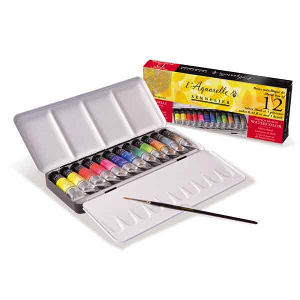 Sennelier Classic Watercolour set in Metal Tin Box - 10ml tubes