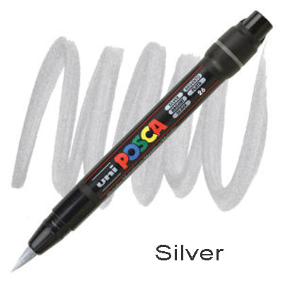 Posca Paint Marker Brush PCF-350 Silver